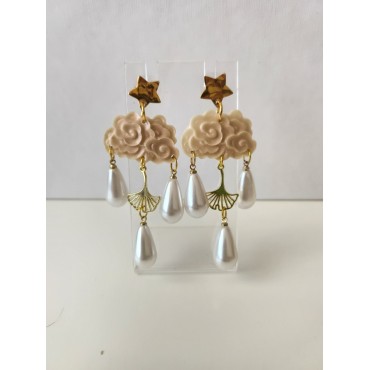 Earrings Rain Drops Pearl 