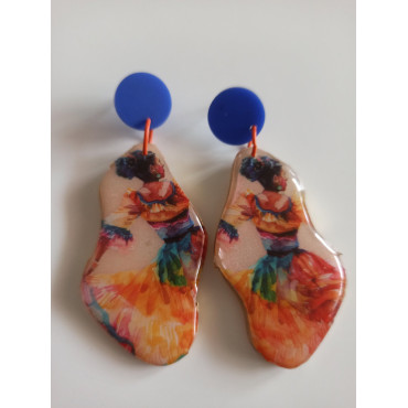 Earrings Blue Flamenco