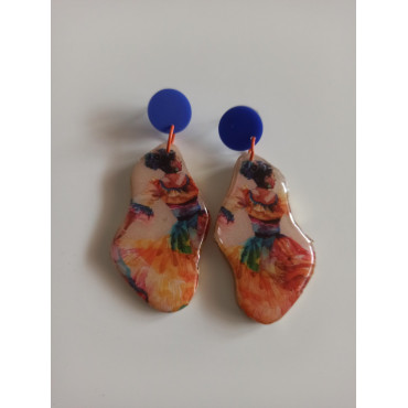 Earrings Blue Flamenco