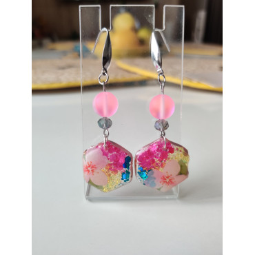 Earrings Aqua Pink