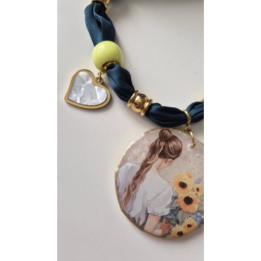 Колие Шал Райрано Куче/Момиче със Слънчогледи