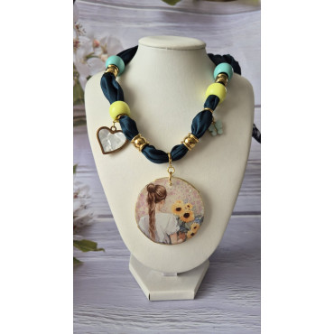 Колие Шал Райрано Куче/Момиче със Слънчогледи