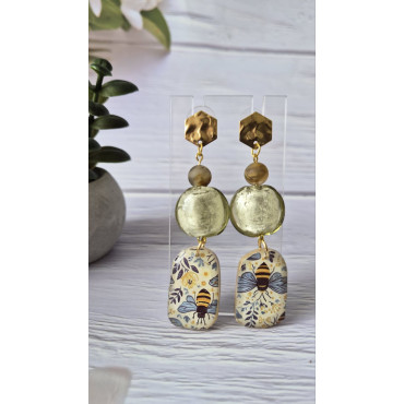 Earrings Bee in Crystals