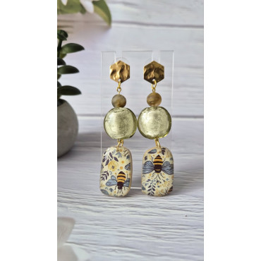 Earrings Bee in Crystals