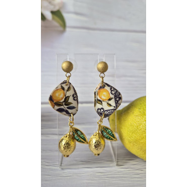 Обеци Позитано Капки Лимон