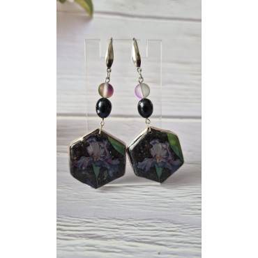 Earrings Irys Black Pearl