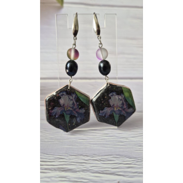 Earrings Irys Black Pearl