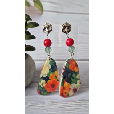 Earrings Green Field