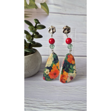 Earrings Green Field