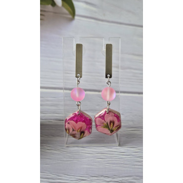 Earrings Pink Azura Flower