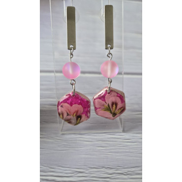 Earrings Pink Azura Flower