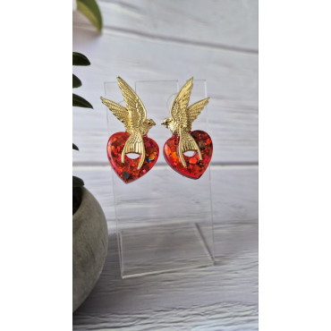 Earrings Birds In Love 