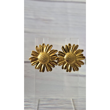Earrings Sunflower Steel