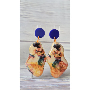 Earrings Blue Flamenco