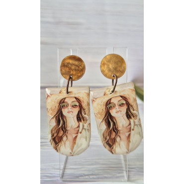 Earrings Girl in Brown