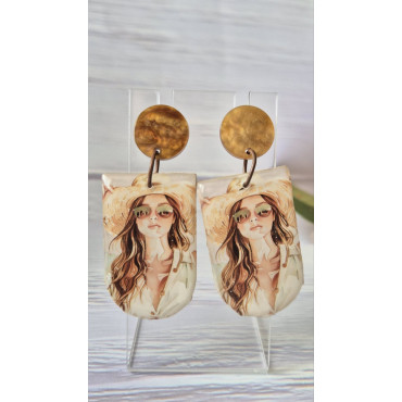 Earrings Girl in Brown