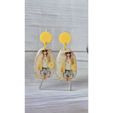 Earrings Yellow Autumn Girl