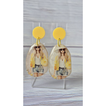 Earrings Yellow Autumn Girl