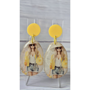 Earrings Yellow Autumn Girl