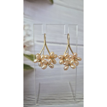 Обеци Перлени Цветя