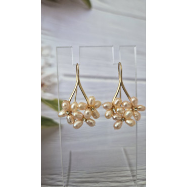 Обеци Перлени Цветя