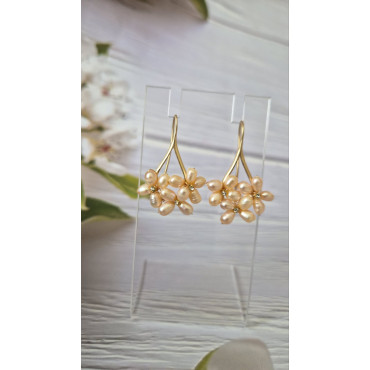 Обеци Перлени Цветя