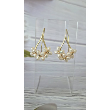 Обеци Перлени Цветя