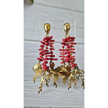 Обеци Коралова Мъниста