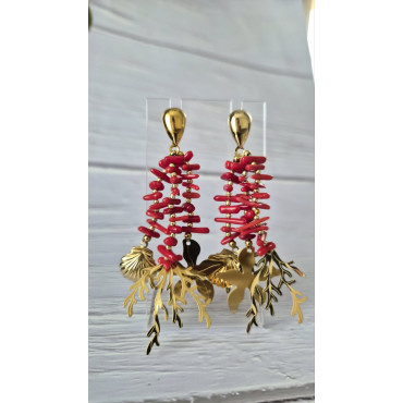 Обеци Коралова Мъниста