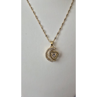 Колие Луна в Сърце