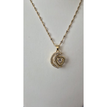 Колие Луна в Сърце