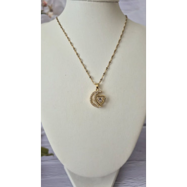 Колие Луна в Сърце