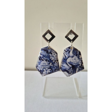Earrings Blue Crane Nest 