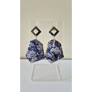 Earrings Blue Crane Nest 