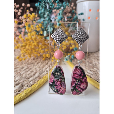 Обеци Лилави Божури в Гората