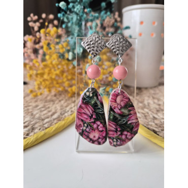 Обеци Лилави Божури в Гората