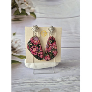 Обеци Сребърен Божур 