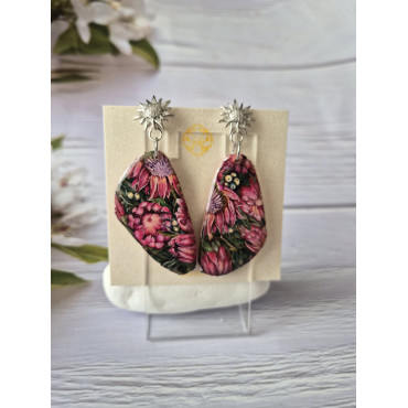 Обеци Сребърен Божур 