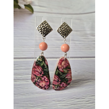 Обеци Лилави Божури в Гората