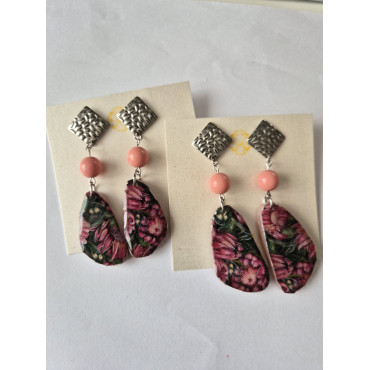 Обеци Лилави Божури в Гората