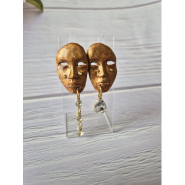 Earrings Face Crystals