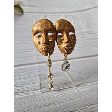 Earrings Face Crystals