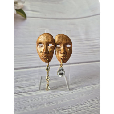 Earrings Face Crystals