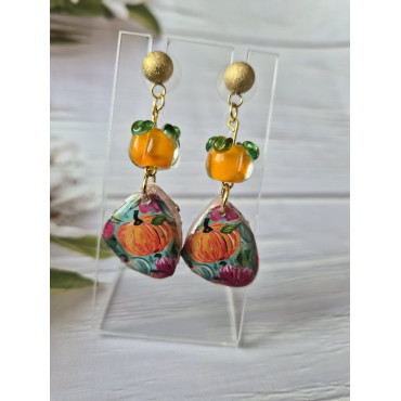 Earrings Pumpkins Autumn