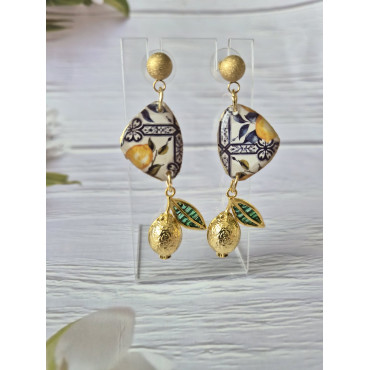 Обеци Позитано Капки Лимон