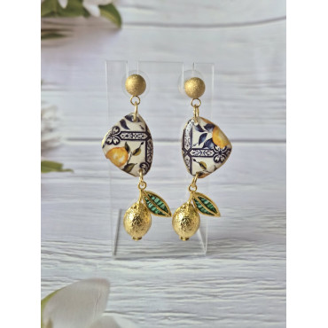 Обеци Позитано Капки Лимон