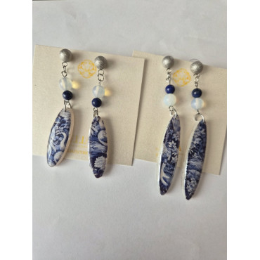 Earrings Blue Crane Stones