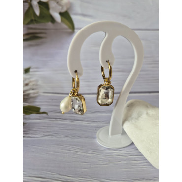 Earrings Hoops Fresh Pearl