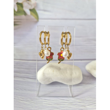 Earrings Hoops Flower