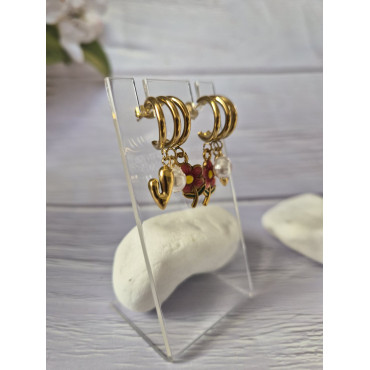 Earrings Hoops Flower